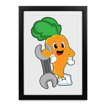 Carrot Mechanic Wrench Workshop - Framed poster (27 × 37 cm) - black - Front