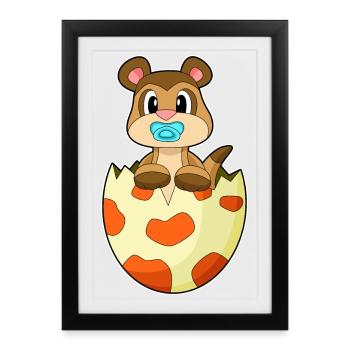 Meerkat pacifier - Framed poster (27 × 37 cm) - black - Front