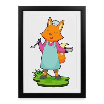 Cuisson en bol de cuisson Fox - Affiche encadrée (27 × 37 cm) - noir - Devant