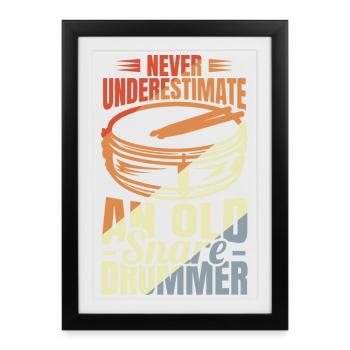 Drum player grandfather - Framed poster (27 × 37 cm) - black - Front