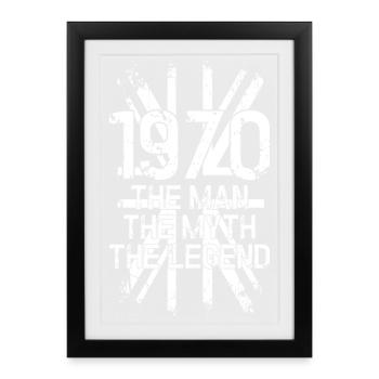 Mythologie de l’homme des années 1920 Typographie de la légende - Affiche encadrée (27 × 37 cm) - noir - Devant