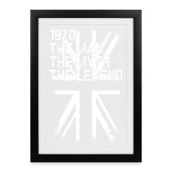 1970s UK Grunge Typography Union Jack - Framed poster (27 × 37 cm) - black - Front