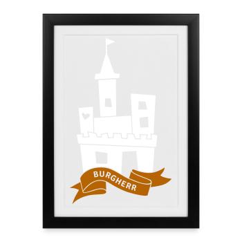 lord of the castle homeowner fairy tale castle castle Illu Castle - Framed poster (27 × 37 cm) - black - Front