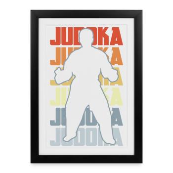 Vintage Judoka - Affiche encadrée (27 × 37 cm) - noir - Devant