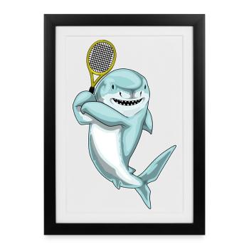 Raquette de tennis Shark Tennis - Affiche encadrée (27 × 37 cm) - noir - Devant