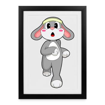 Bunny, Jogger, Jogging, Sport - Framed poster (27 × 37 cm) - black - Front