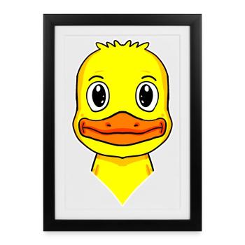 Duck Animal Head Animal Head Duck Head - Framed poster (27 × 37 cm) - black - Front