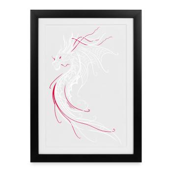 Dragon Fantasy Fire Dragon Red - Framed poster (27 × 37 cm) - black - Front