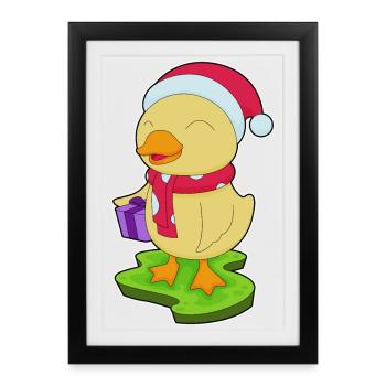 Duck Christmas Package - Framed poster (27 × 37 cm) - black - Front
