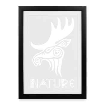 White Elk Animal Totem - Framed poster (27 × 37 cm) - black - Front