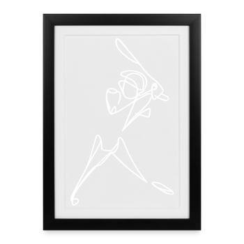 Dessin de joueur de cricket - Affiche encadrée (27 × 37 cm) - noir - Devant