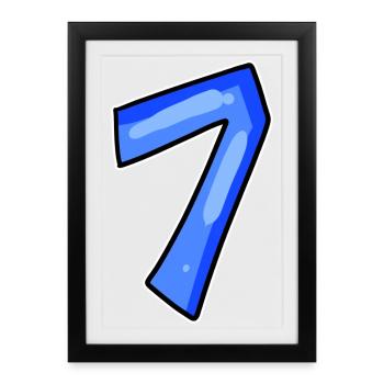 Number 7 Number - Framed poster (27 × 37 cm) - black - Front