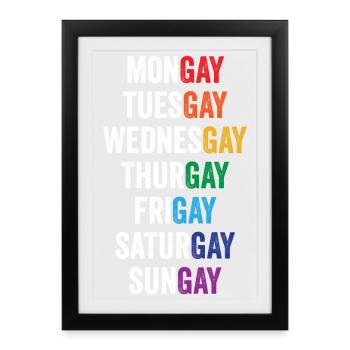 Mois de la fierté LGBT - Mongay, mardi... - Affiche encadrée (27 × 37 cm) - noir - Devant