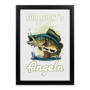 J’en ai assez, je vais pêcher ! - Affiche encadrée (27 × 37 cm) - noir - Devant