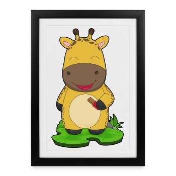 Giraffe Chocolate Bar - Framed poster (27 × 37 cm) - black - Front