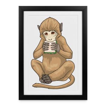 Monkey Sandwich - Framed poster (27 × 37 cm) - black - Front