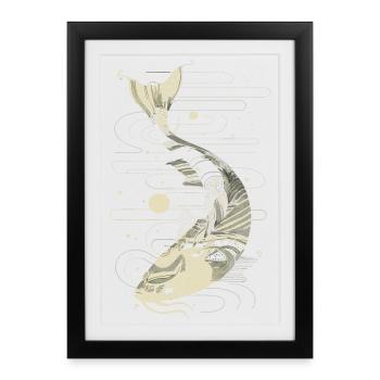 Graphique Poisson - Affiche encadrée (27 × 37 cm) - noir - Devant