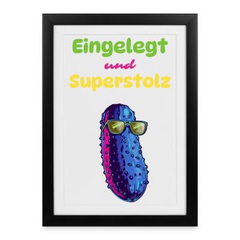 Mariné et super fier - Affiche encadrée (27 × 37 cm) - noir - Devant