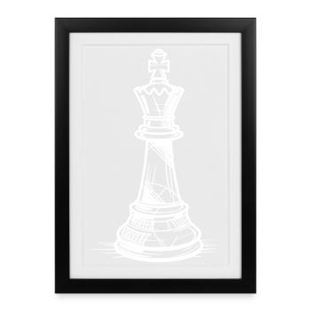 Chess piece sketch - Framed poster (27 × 37 cm) - black - Front