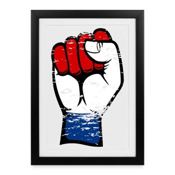 Holland flag fist used - Framed poster (27 × 37 cm) - black - Front