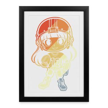 Petit joueur de football - Affiche encadrée (27 × 37 cm) - noir - Devant