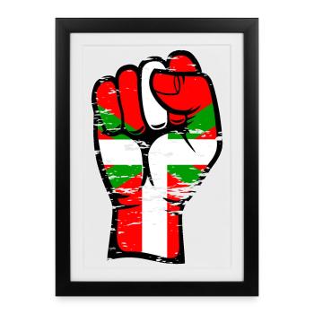 Poing de drapeau basque utilisé - Affiche encadrée (27 × 37 cm) - noir - Devant