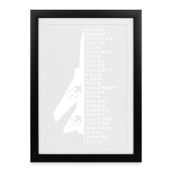 Alphabet phonétique - Affiche encadrée (27 × 37 cm) - noir - Devant