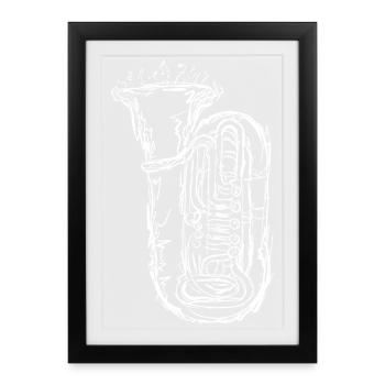 Tuba - Affiche encadrée (27 × 37 cm) - noir - Devant