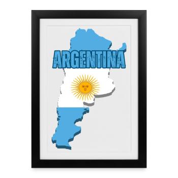Fierté argentine, drapeau de l’Argentine - Affiche encadrée (27 × 37 cm) - noir - Devant