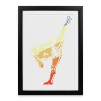 Kickboxer Vintage Look - Affiche encadrée (27 × 37 cm) - noir - Devant