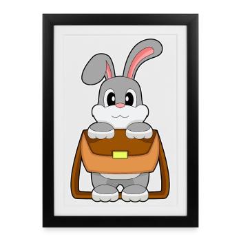 Sac à bandoulière Bunny - Affiche encadrée (27 × 37 cm) - noir - Devant