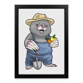 Mole Farmer Fruit Farm - Framed poster (27 × 37 cm) - black - Front