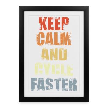 Cycliste calme - Affiche encadrée (27 × 37 cm) - noir - Devant