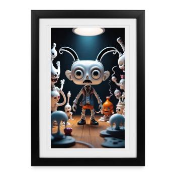 Eccentric Alien Toy Scene - Framed poster (27 × 37 cm) - black - Front