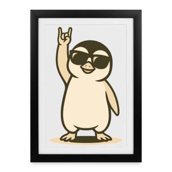 Poussin Polar Rocker - Affiche encadrée (27 × 37 cm) - noir - Devant