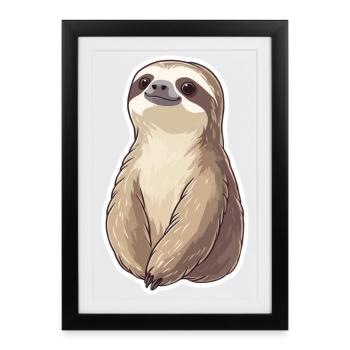 Sloth - Framed poster (27 × 37 cm) - black - Front
