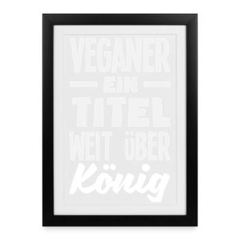 Attention Je suis végétalien Drôle Cadeau végétalien - Affiche encadrée (27 × 37 cm) - noir - Devant
