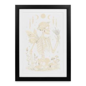 Fée squelette gothique avec phases de lune - Affiche encadrée (27 × 37 cm) - noir - Devant