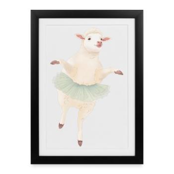 Ballerina Sheep - Framed poster (27 × 37 cm) - black - Front