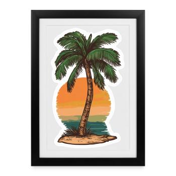 Palmier - Affiche encadrée (27 × 37 cm) - noir - Devant