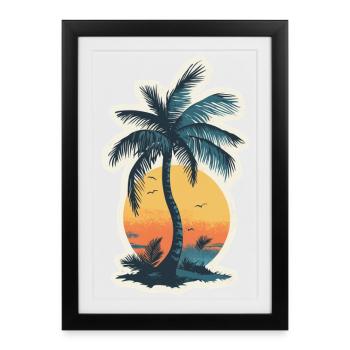 Palm tree - Framed poster (27 × 37 cm) - black - Front