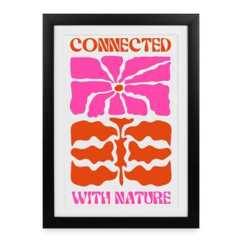 Fleur abstraite connectée à la nature - Affiche encadrée (27 × 37 cm) - noir - Devant