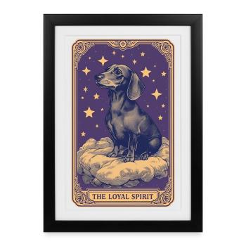 Tarot Karte Lila – Dackel „The Loyal Spirit“ - Affiche encadrée (27 × 37 cm) - noir - Devant