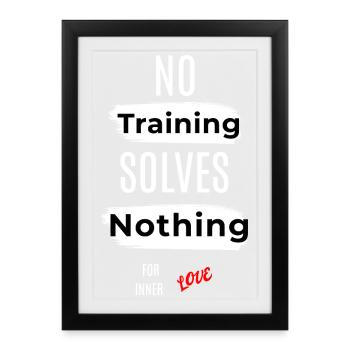 Message inspirant Aucune formation ne résout rien - Affiche encadrée (27 × 37 cm) - noir - Devant