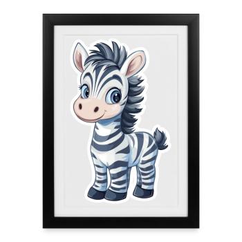 Zebra - Framed poster (27 × 37 cm) - black - Front