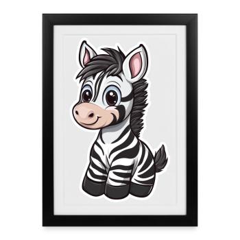 Zebra - Framed poster (27 × 37 cm) - black - Front