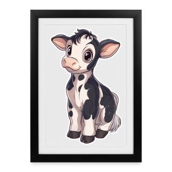 Vache - Affiche encadrée (27 × 37 cm) - noir - Devant