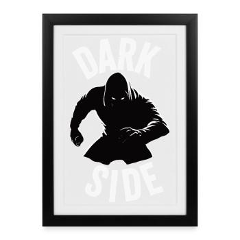 Dark Side Minimalist Hoodie Design - Framed poster (27 × 37 cm) - black - Front