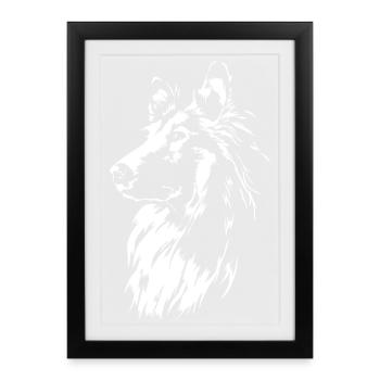 Long-haired Collie Portrait Collie Portrait Wilsigns - Framed poster (27 × 37 cm) - black - Front
