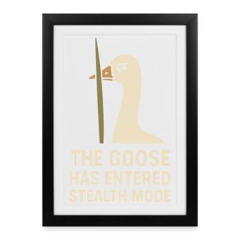 Drôle d’oies Meme Chaos Honk Certifié Silly - Affiche encadrée (27 × 37 cm) - noir - Devant